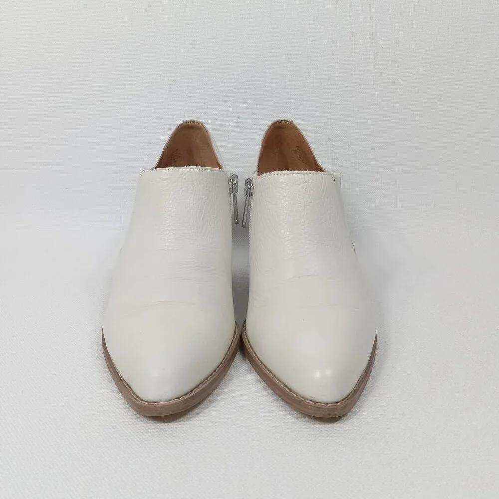 SARTO Womens White Leather Heeled Ankle Boots Size 6M - Picture 3 of 14